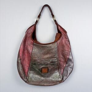 Campomaggi Corallo Shoulder Bag in Multicolor Laminated Leather